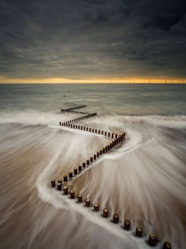 Damian Ward Caister-on-Sea, taken at the town in Norfolk, won the Adobe prize Photograph: Damian Ward/PA